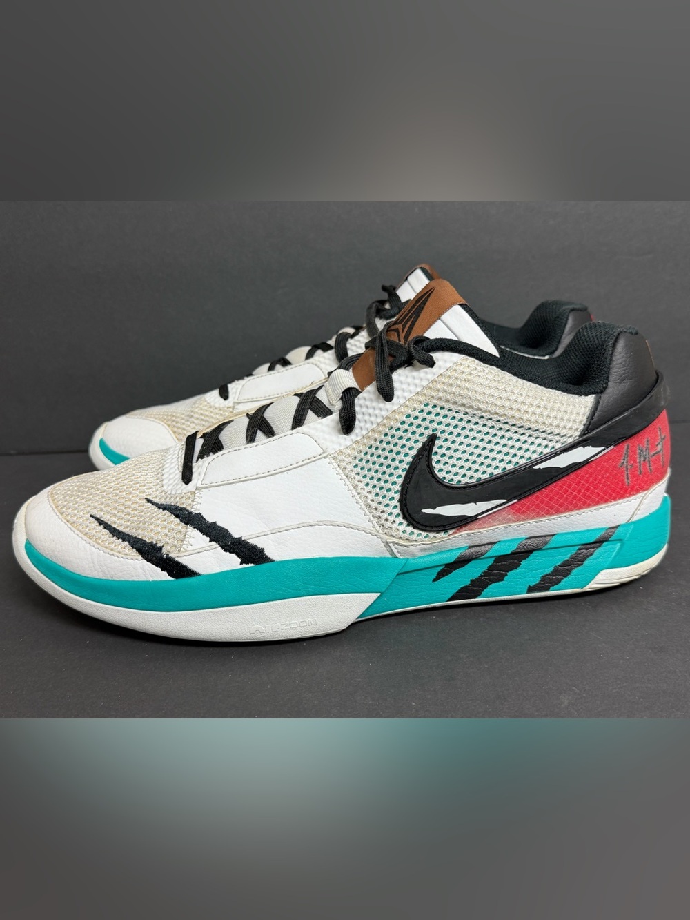 Nike Ja 1 Reverse Scratch FV5957-100 Men’s SZ 13.5 White Turbo Green Basketball